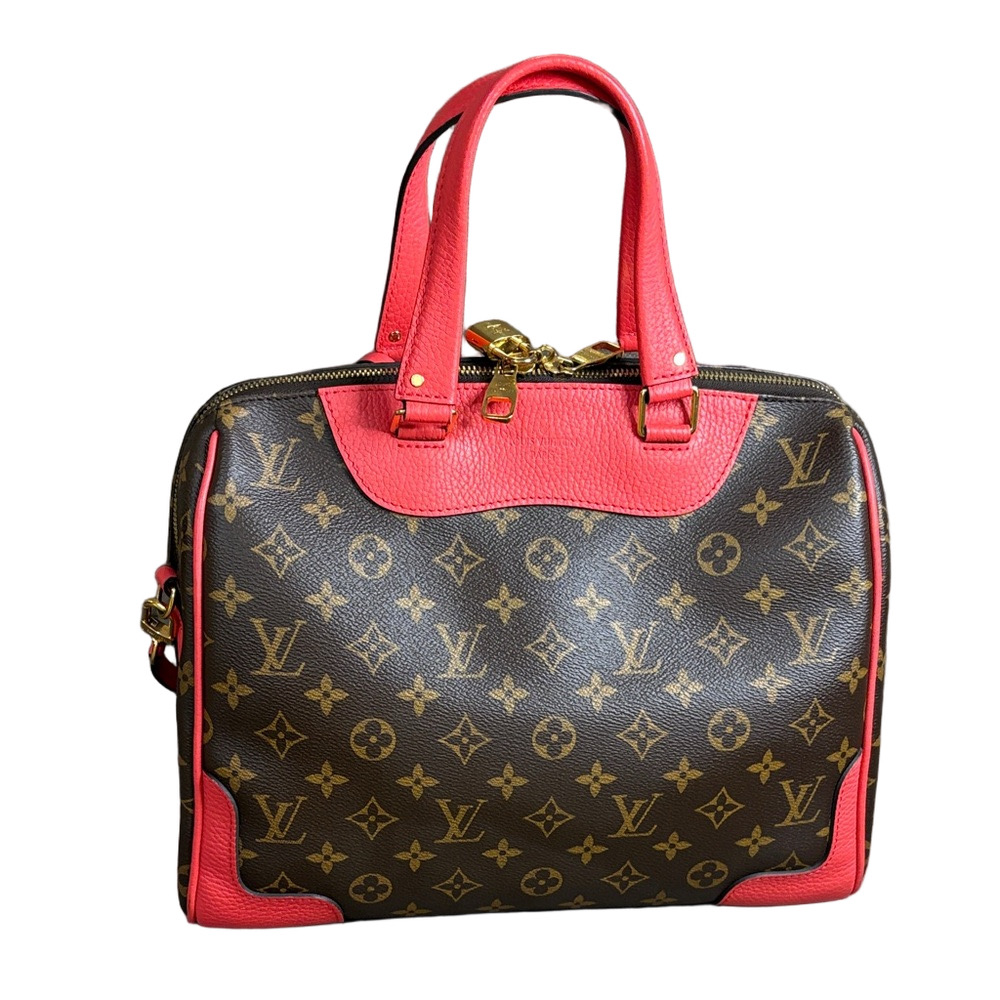 Louis Vuitton Retiro NM Monogram Bright Coral Trim Satchel Bag - Picture 3 of 14